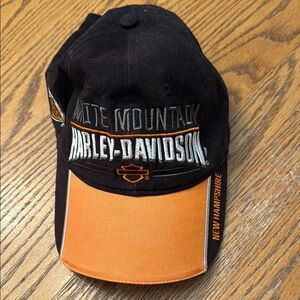 Harley-Davidson Black and Orange Baseball Cap